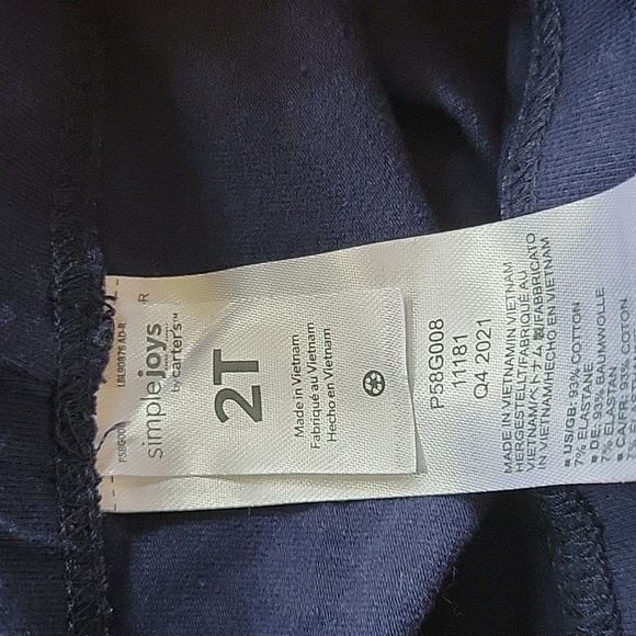 Girls 2T Carter's Simple Joys Pink Dark Pink Blue Shorts Read - Picture 5 of 5